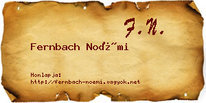 Fernbach Noémi névjegykártya